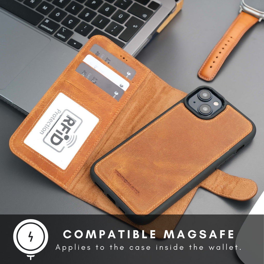 Casper Leather iPhone 14 Plus Wallet Case | MagSafe