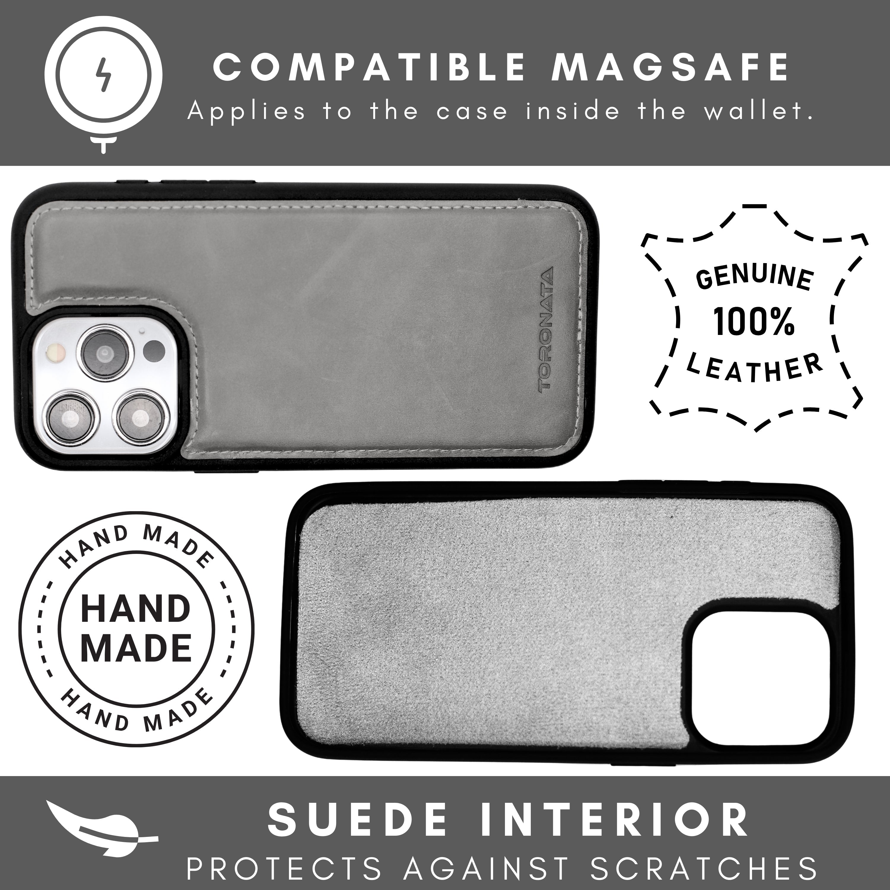 Vegas Premium Leather iPhone 15 Wallet Case with MagSafe | Detachable RFID Blocking Luxury Wallet