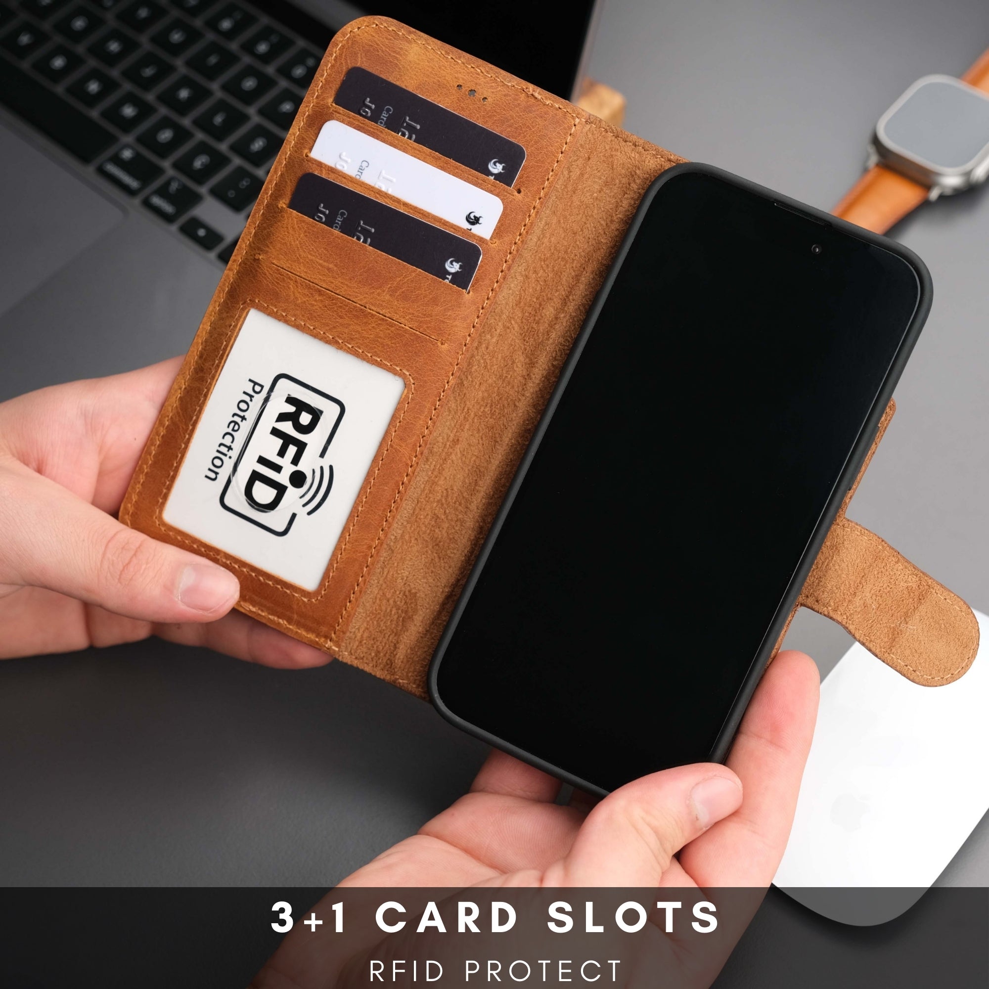 Casper iPhone 16 Plus Wallet Case Leather MagSafe