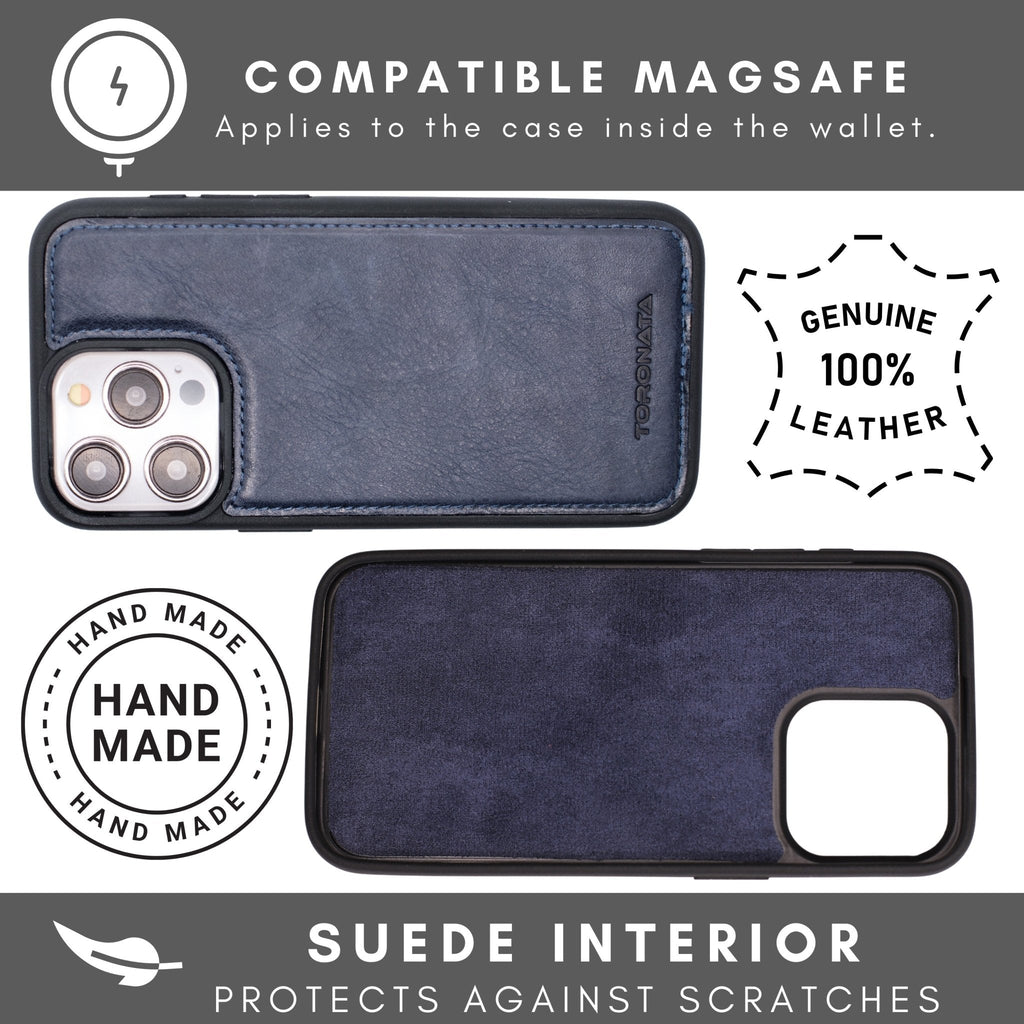 Vegas Premium Leather iPhone 15 Pro Wallet Case with MagSafe | Detachable RFID Blocking Luxury Wallet